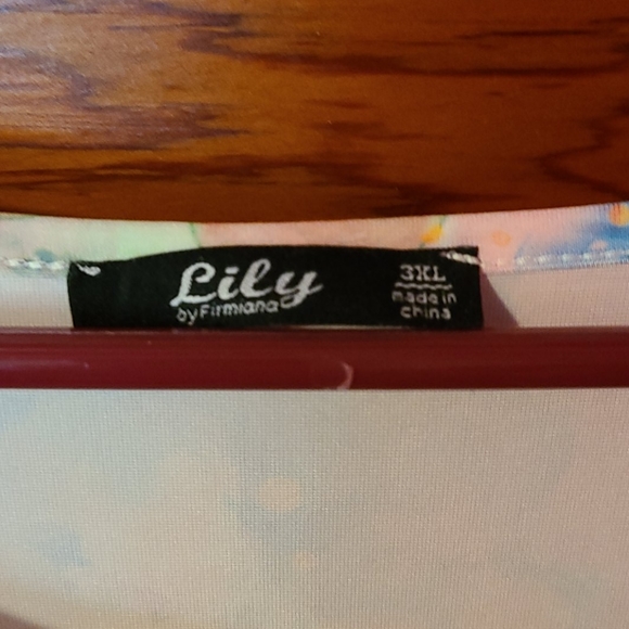 Lily Asymmetrical Floral Tie Dye Tunic Tank. Sz 3X - Picture 3 of 3